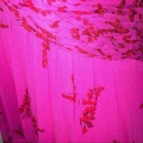 Ba&sh Masha Chiffon Printed Maxi Dress Pink Large - Picture 13 of 16